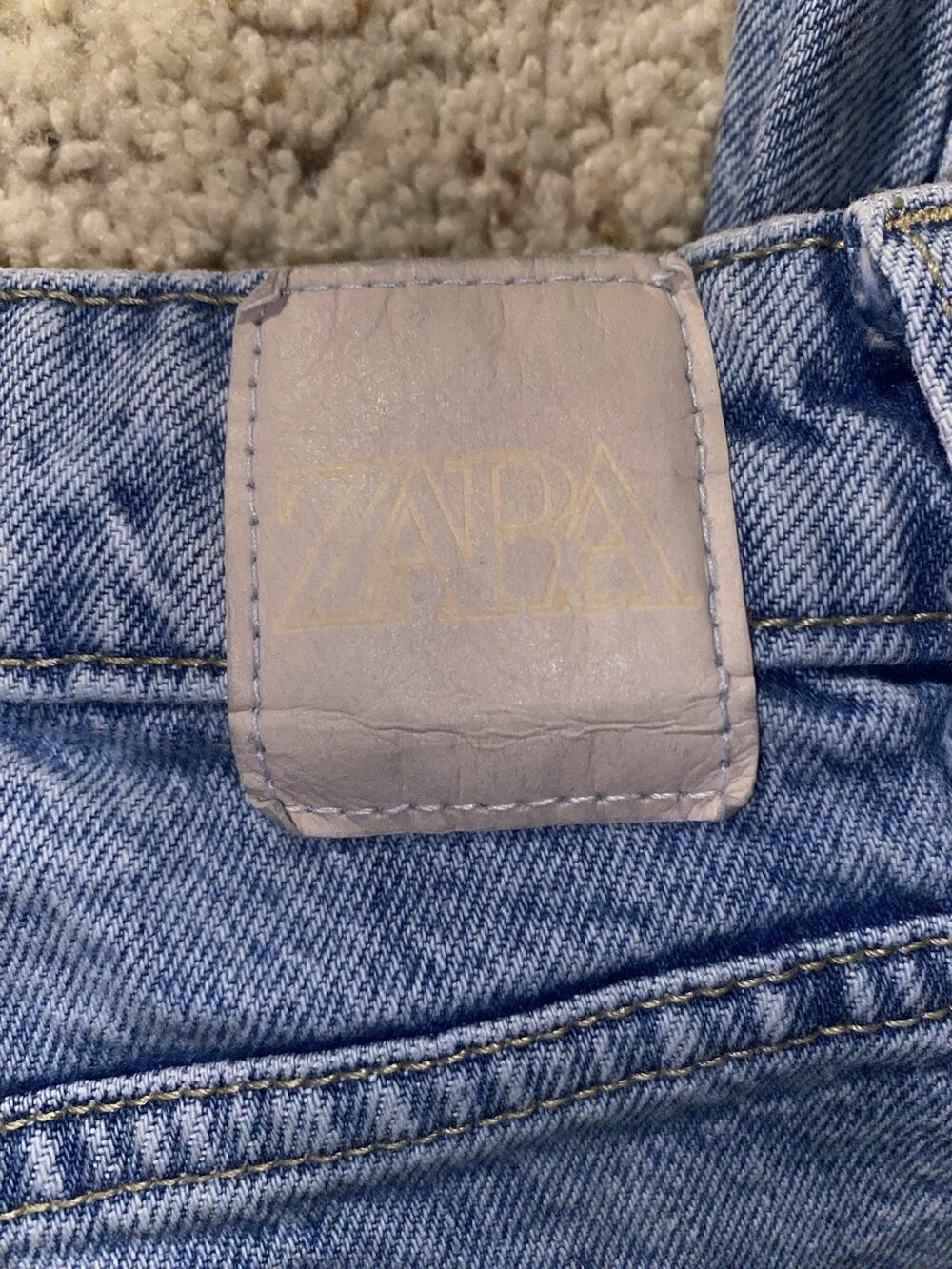 Zara Women’s Jeans Size 2 High Rise Mom Straight Leg Blue Acid Wash 90s Pants